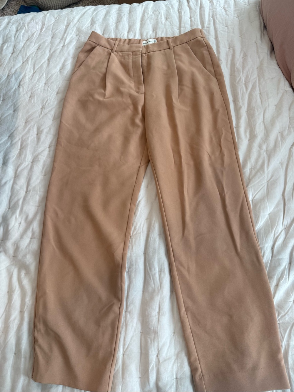 Abercrombie Tailored High-Rise Trouser Pants - Camel - 32L NWT